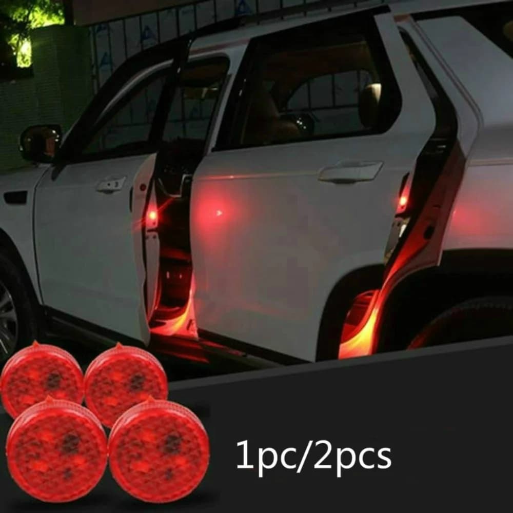 2PCS Car Door Light Warning Light Anti Collision Flash Red Wireless Alarm Lamp Strobe Light Turn Signal Parking Light