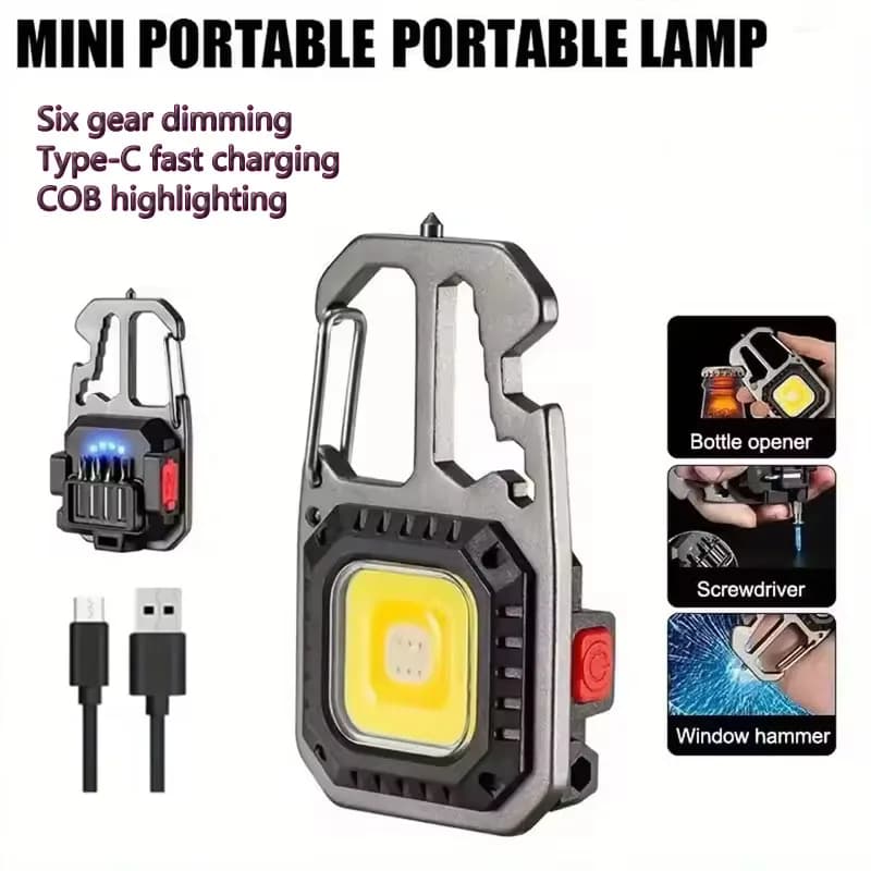Mini COB LED Light Ultra Keychain Light Small Flashlight Work Light  Strong Light COB Ultra Light Portable Flashlight