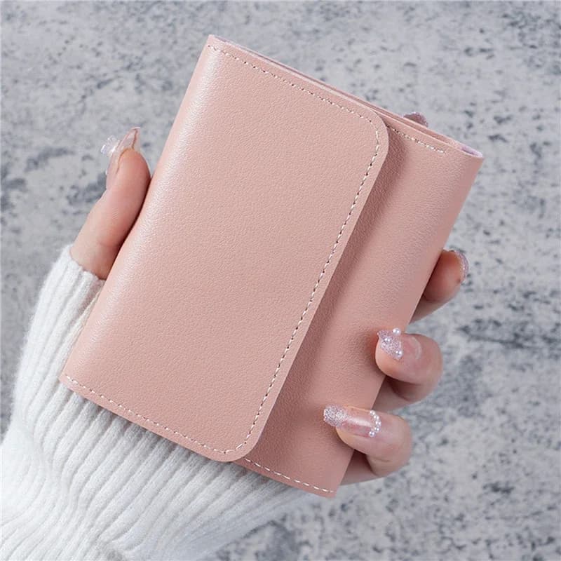 New Cute Wallets for Women Small Hasp Girl Credit Card Holder for PU Leather Coin Purse Female Wallet Short Purses for Women