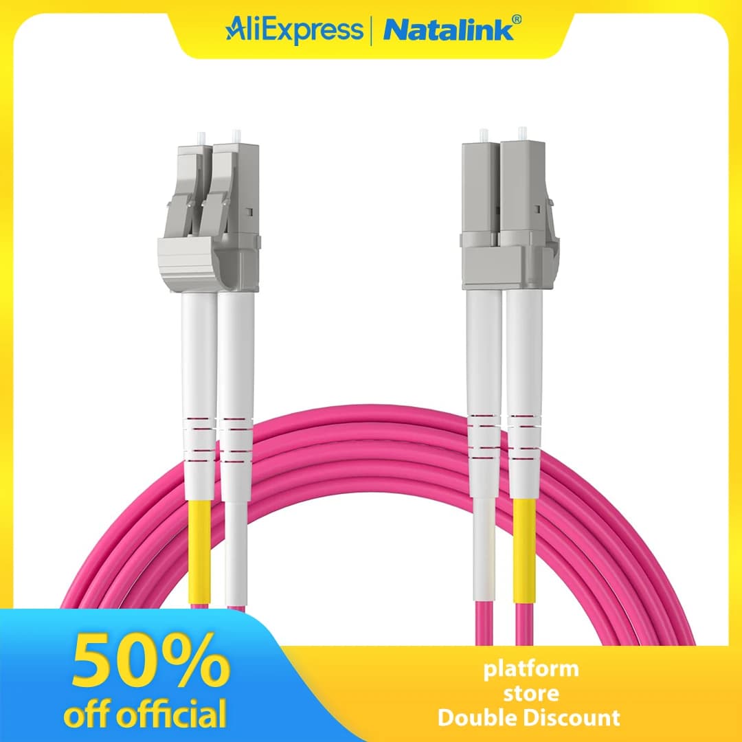 Natalink OM4 LC-LC UPC Duplex Fiber Patch Cable LSZH Jacket 10G/40G/100G for Cisco/Juniper SFP+/QSFP+ Transceiver modules