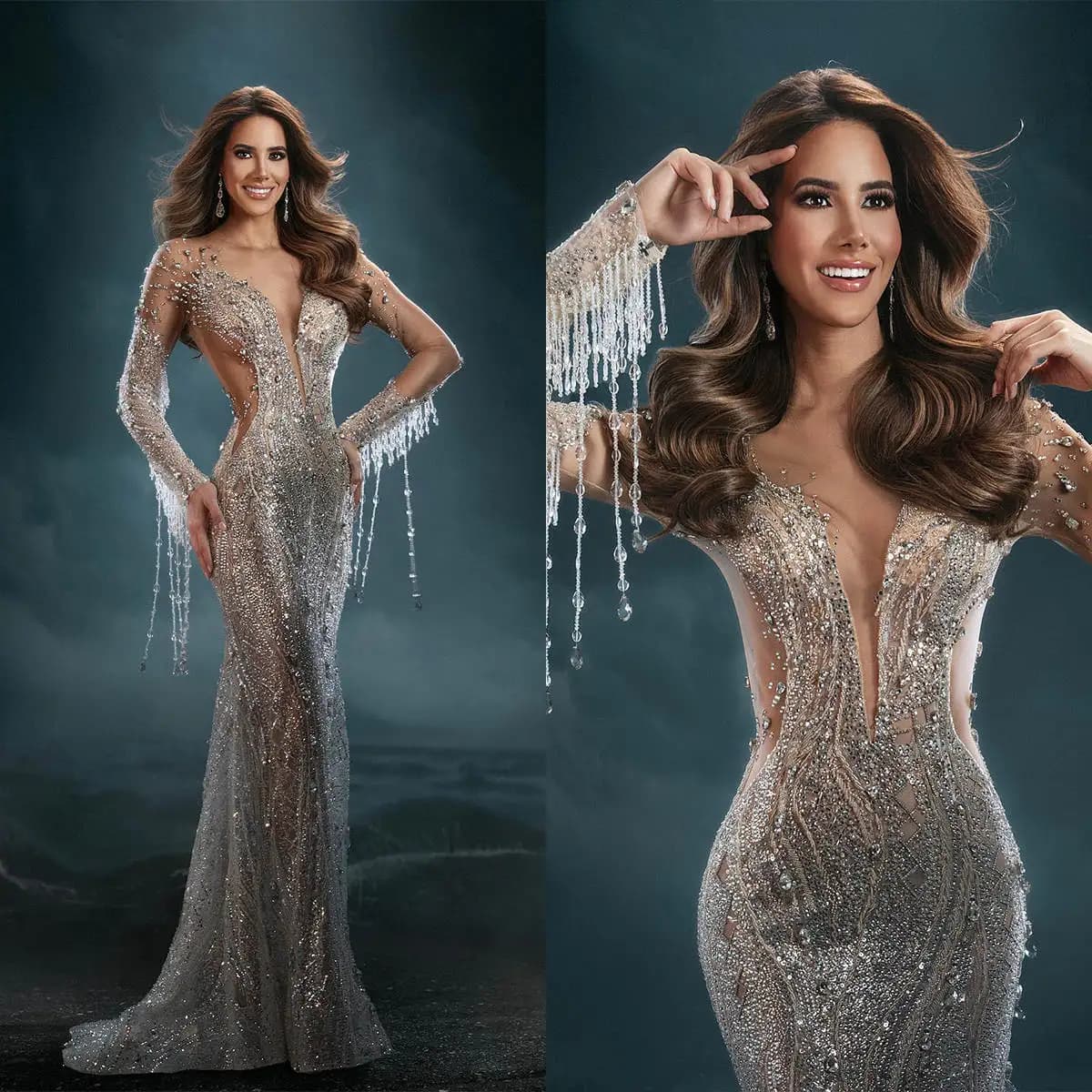 Sparkling Evening Dresses Mermaid Handmade Rhinestones Crystals Backless Court Gown Party dresses Vestido De Noite Custom Made