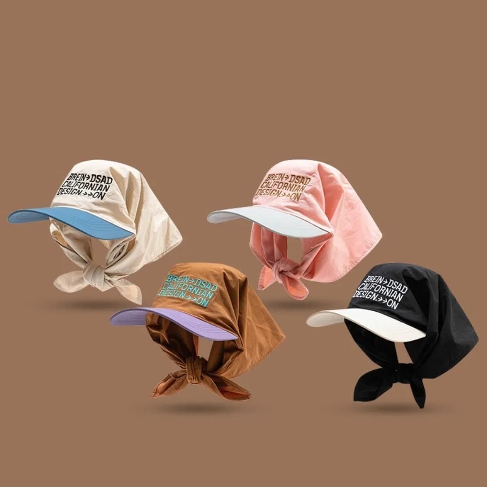 Quick Drying Sunscreen Headscarf Caps New Embroidered Breathable Letter Baseball Cap Adjustable Unisex Sun Caps Summer