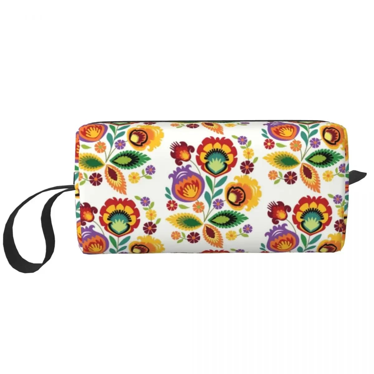 Polish Folk Flowers Travel Cosmetic Bag Poland Floral Art Makeup Toiletry Organizer Ladies Beauty Storage Bags Dopp Kit Case Box