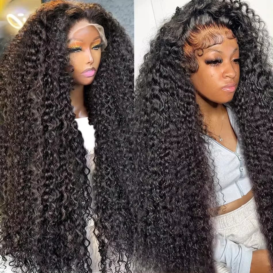 250% Real High Density 40 Inch Deep Wave 13x6 HD Lace Front Human Hair Wig Loose Water Curly 13x4 Lace Frontal Wig Human Hair
