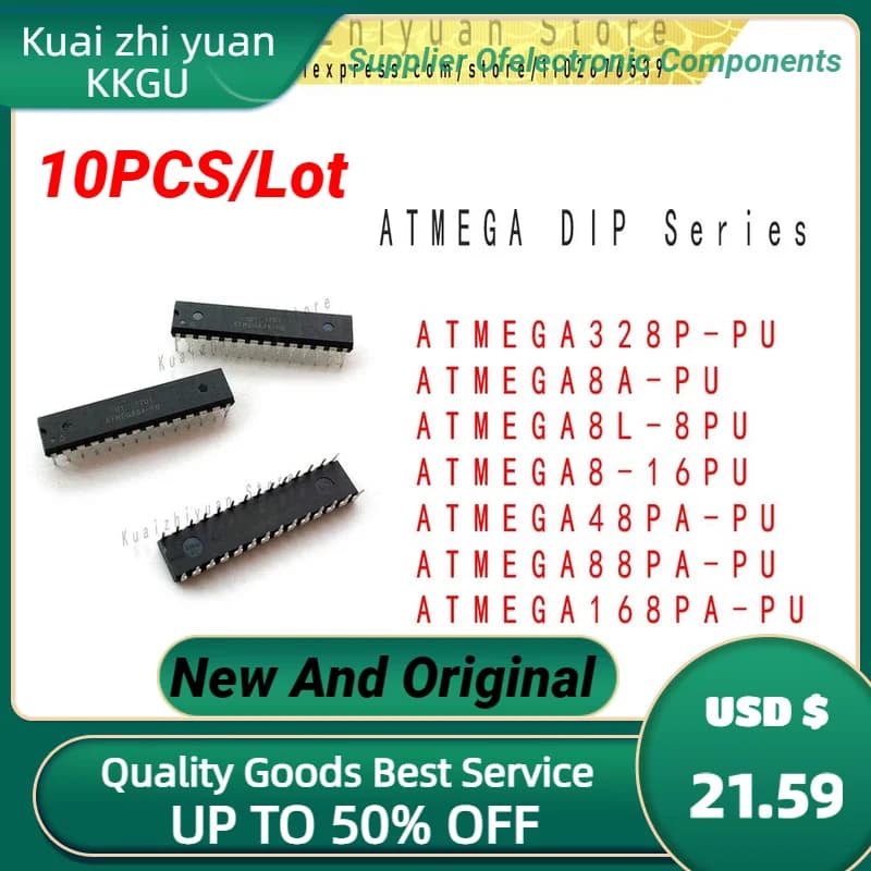 10PCS/Lot New And Original ATMEGA328P-PU ATMEGA8A-PU ATMEGA8L-8PU ATMEGA8-16PU ATMEGA48PA-PU ATMEGA88PA-PU ATMEGA168PA-PU