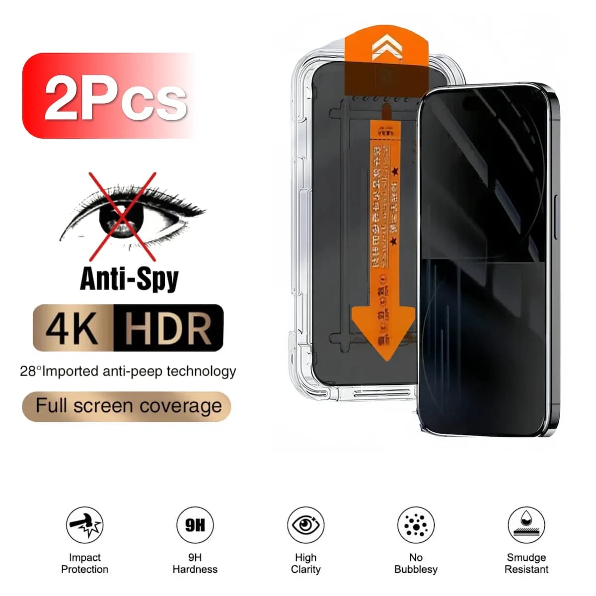 1-2Pcs For Apple iPhone 16e 16 Pro Max 15 Plus 14 13 12 11 XR XS Screen Protector Toughened Glass Phone With Install Kit Remove