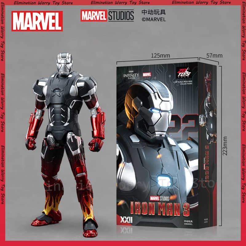 Hot Sale Marvel Zdtoys Iron Man 1/10 Mk24 Mk22 Mk41 Mk47 Action Figures Model Toys Anime Birthday Present Original Action Figure