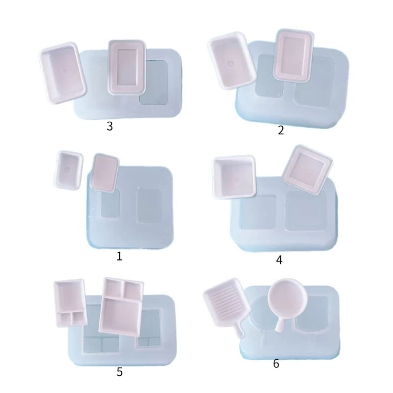 Mini Baking Tray Mold Miniature Dollhouse Frying Pans Pots Silicone Mold for Making Chocolate Cookie Molds Kitchen