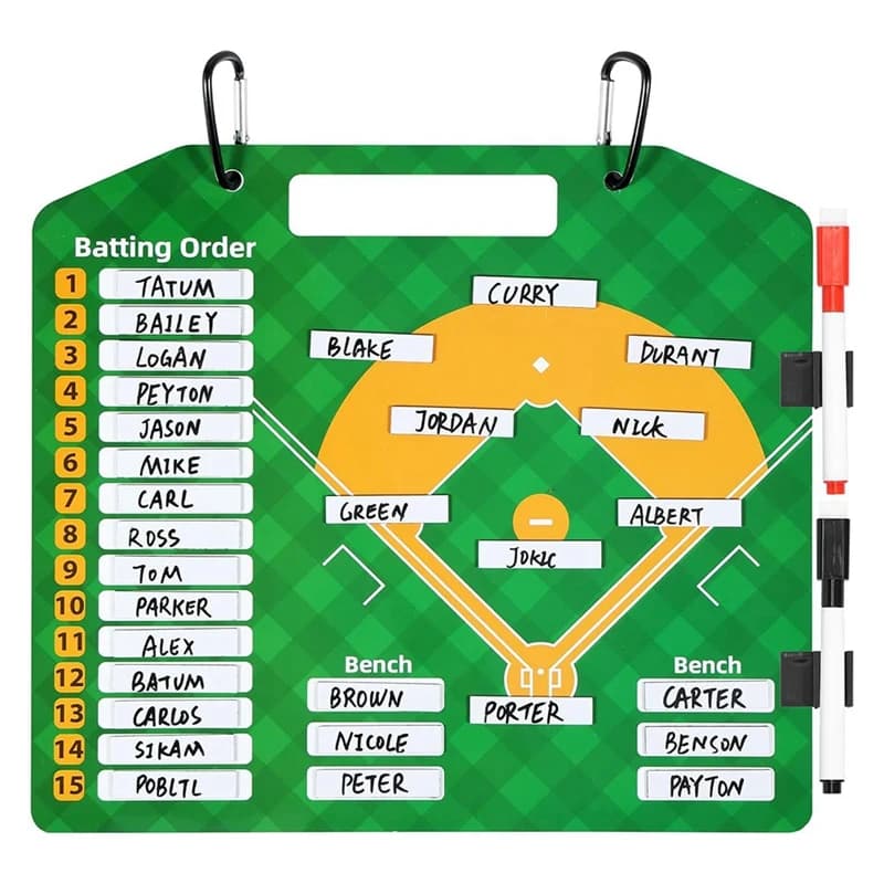 Magnetic Baseball Lineup Board, Dry Erasecoach Lineup Board, Reusable Softball Lineup Board For Baseball Coaching
