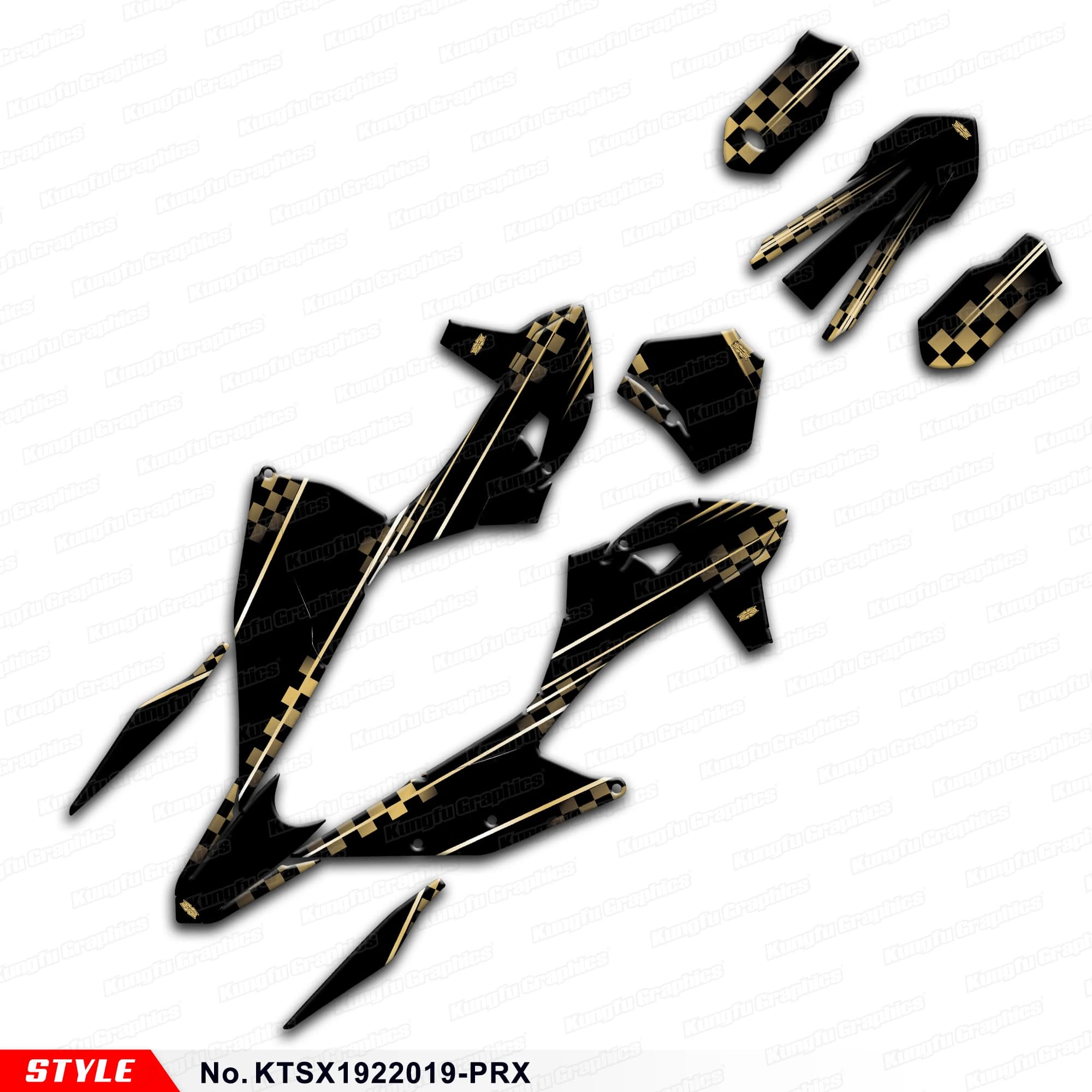 JY RACING Dirtbike Graphics Black Wrap Sticker for KTM SX SXF XCW XCF-W EXC EXC-F 2019 2020 2021 2022, KTSX1922019-PRX