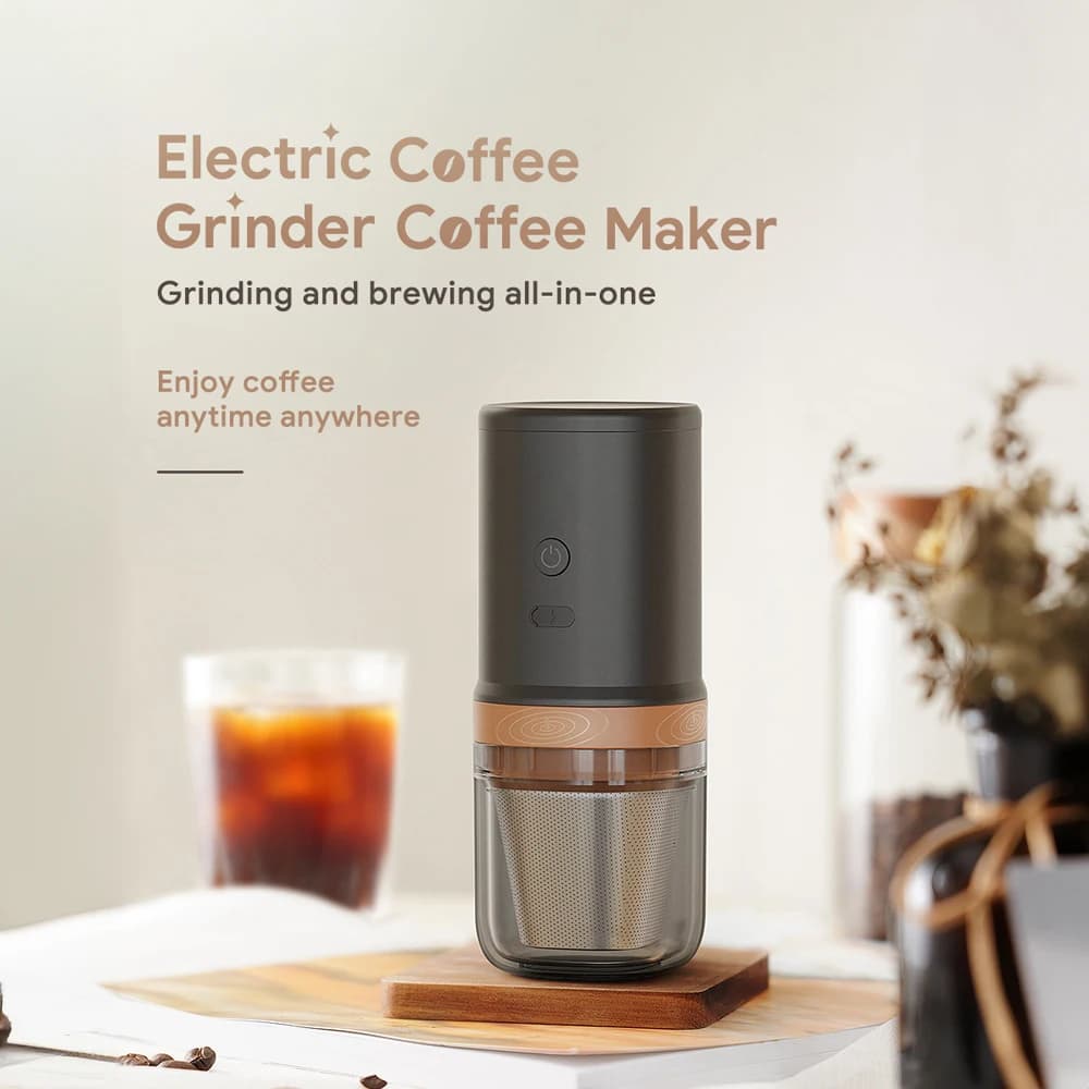 Electric Burr Coffee Grinder 25 Gears Adjustable 24W Portable USB Rechargeable Burr Mill Coffee Bean Grinder with Stainless Stee