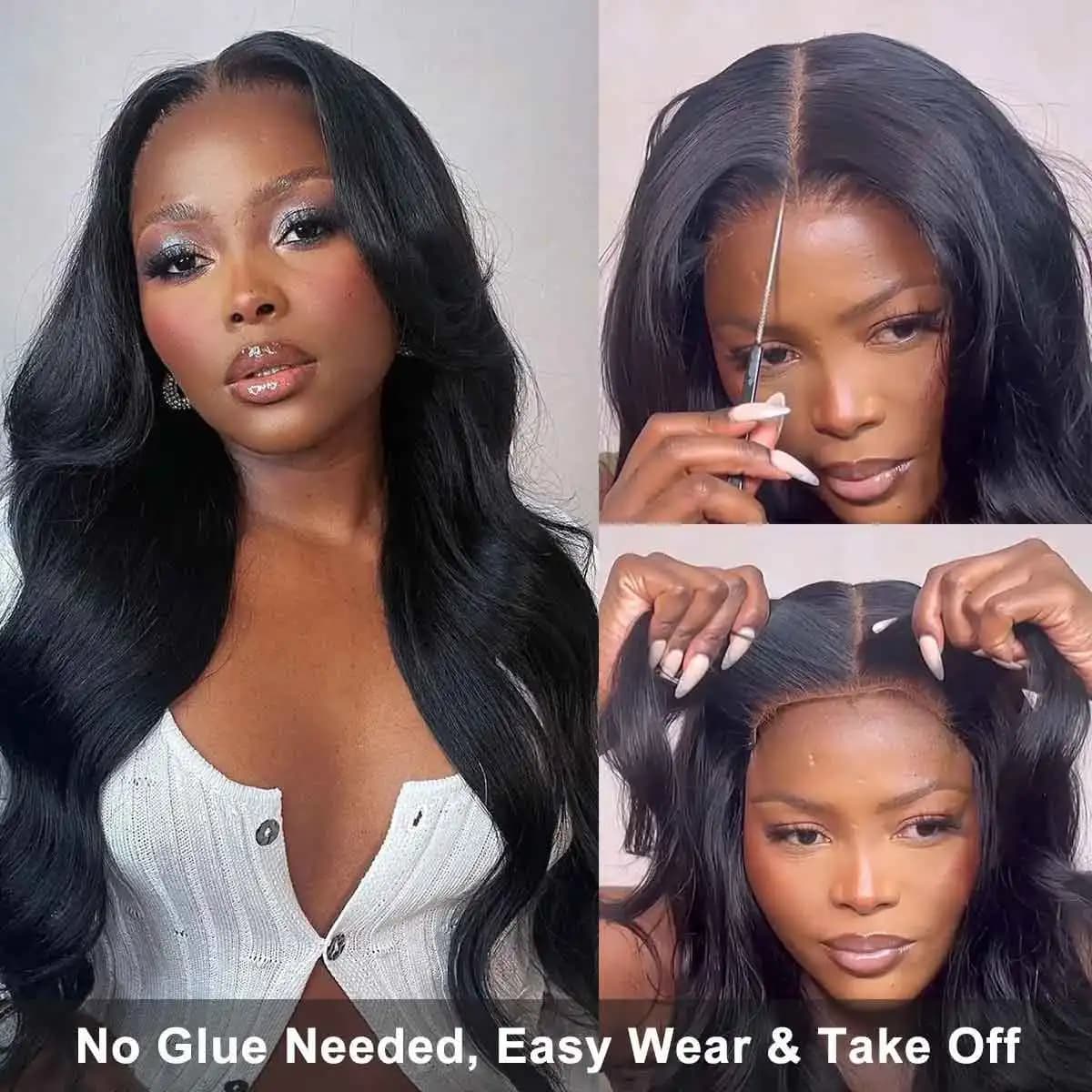 180 Density 30 40 Inch Wear and Go Transparent Lace Frontal Wigs Brazilian Glueless 6x4 5x5 Body Wave Human Hair For Black Women