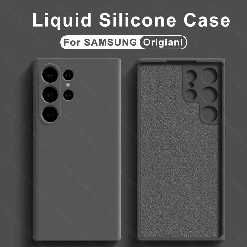 Original Liquid Silicone Case For Samsung Galaxy S24 S23 S22 S21 S25 Ultra A55 A54 A34 A14 A53 A52 Phone Accessories Soft Cover
