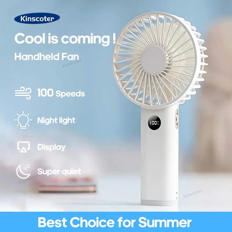 New Handheld Personal Fan Portable Mini USB Hand Fan 3600mAh Rechargeable Mini Fan with Stepless Speed Control Display Nightligh
