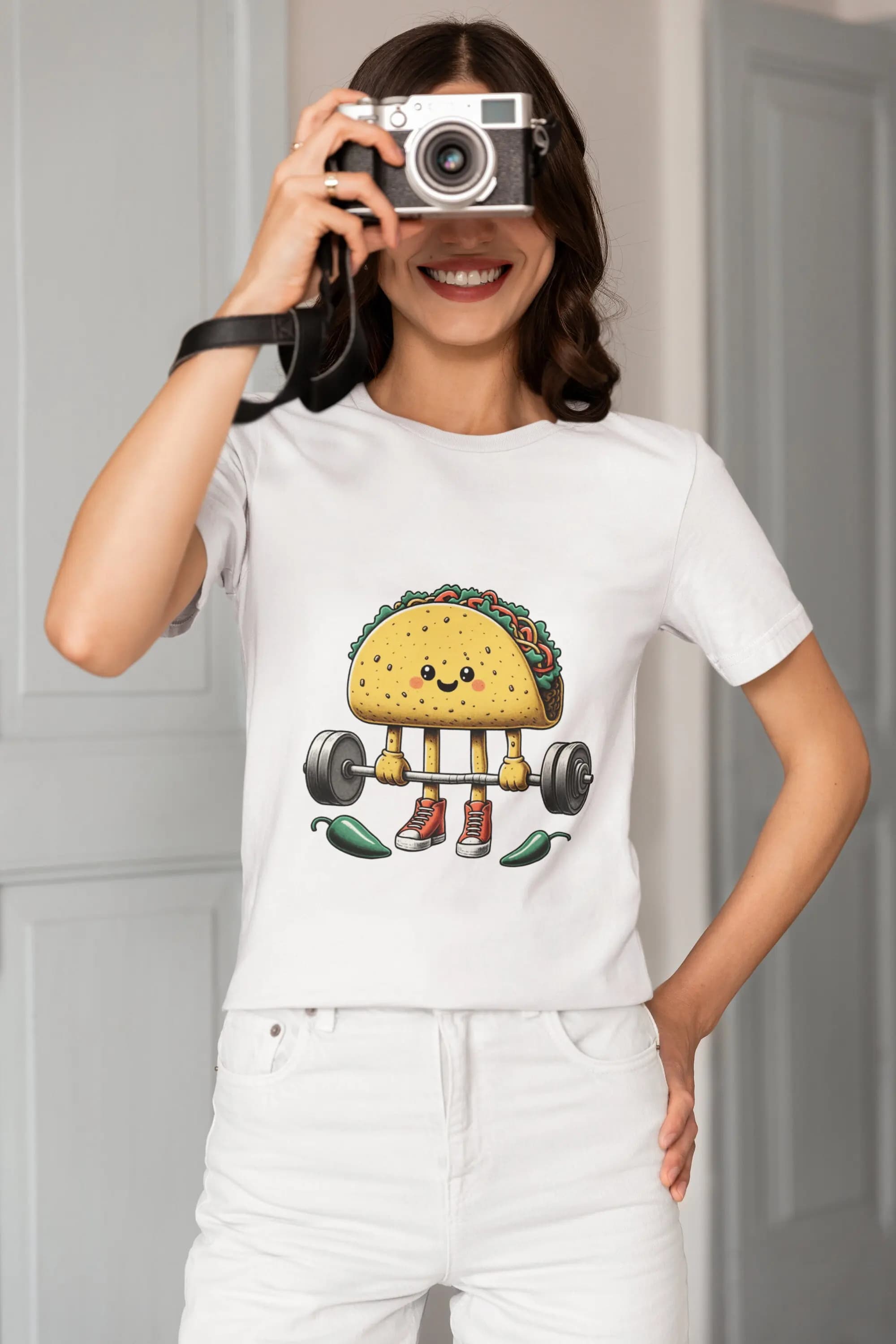 Funny Taco Weightlifting T Shirt Gym Humor Cute Workout Apparel Lifter Top Comfortable Wear Foodie