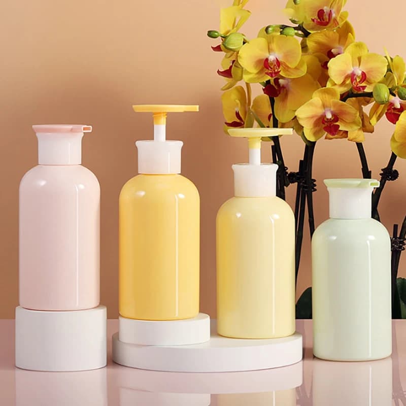 300ml Empty Plastic Pump Lotion Shampoo Bottle High-End Cosmetics Refillable Bottles Bathroom Storage Box