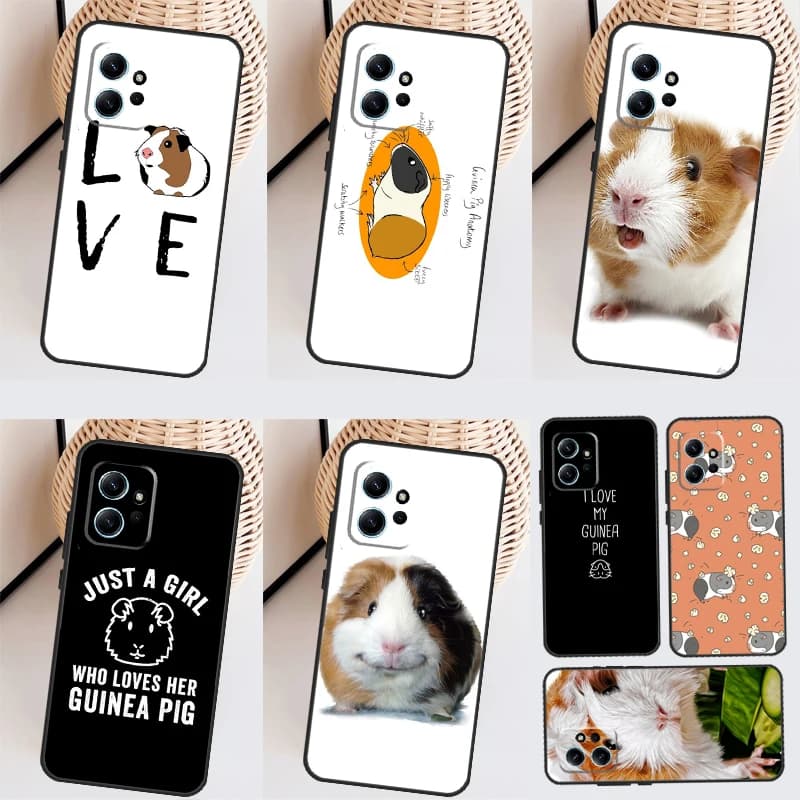 Cute Animals Guinea Pig Case For Xiaomi Redmi Note 12 Pro 8 9 10 11 Pro 9S 10S 11S 12S Redmi 12 9C 10C 12C Cover