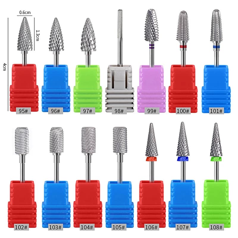 1PC Tungsten Steel Nail Drill Bits Rotate Electric Ceramic Milling Cutter For Manicure Gel Polish Remover Nail Files