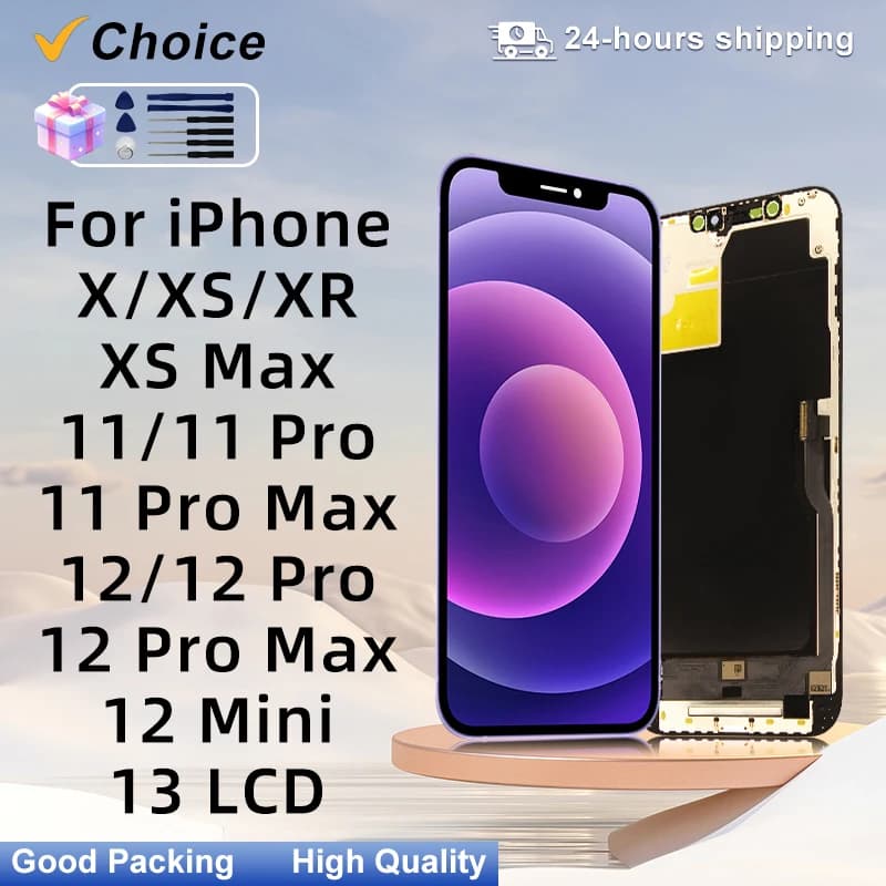 AA++OLED For iPhone X XR XS MAX 11 11 Pro 12 Pro LCD Display With 3D Touch Screen Digitizer For iPhone 12 Mini 13 14 plus Incell