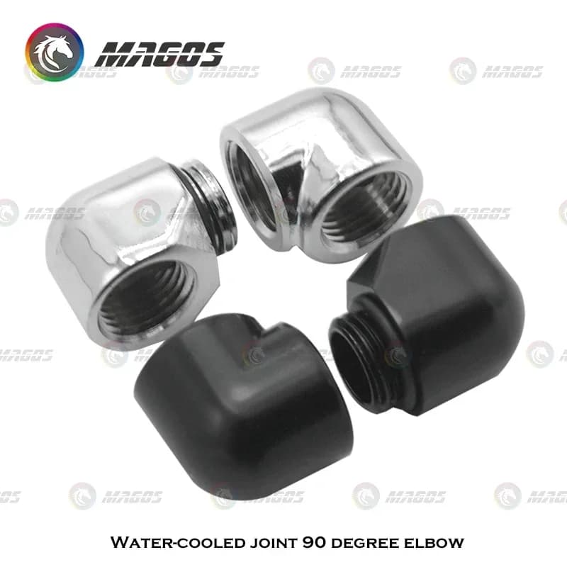 2PCS G1/4 90 Degree Female To Male/Female To Female Fittings, Adapter Connector For PC Water Cooling System Computer Case