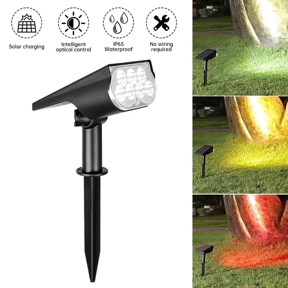 Ultra bright 7LED Solar Light Spotlights Outdoor Landscape Wall Light Waterproof 150° Adjustable Lawn Garden Yard Decor Lighting