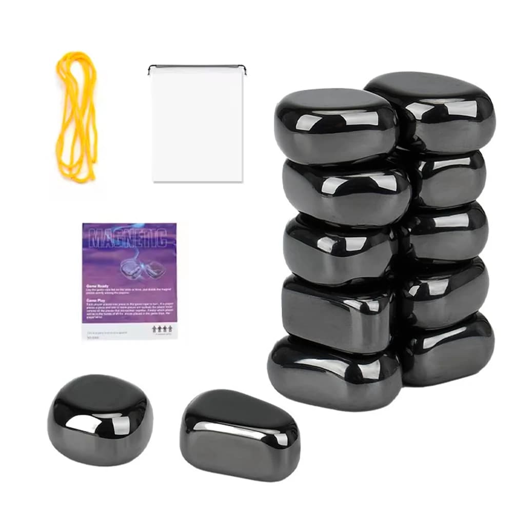 Polished Black Lodestone Magnet Multi-functional Magnetic Block Relieve Stress Entertainment  Magnetic therapy Fridge Magnets