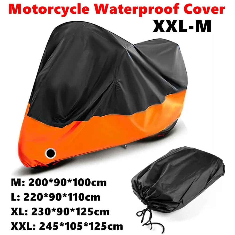 Motorcycle Cover Waterproof Dustproof Bike Scooter Rain Cover Wear-Resistant Fabric Motorbike Cover for All Season