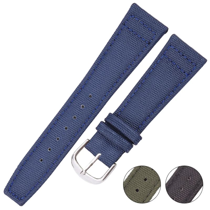 Canvas Nylon Watchbands 20mm 21mm 22mm Black Green Blue Strap Women Men Watch Band Bracelet With Pin Buckle