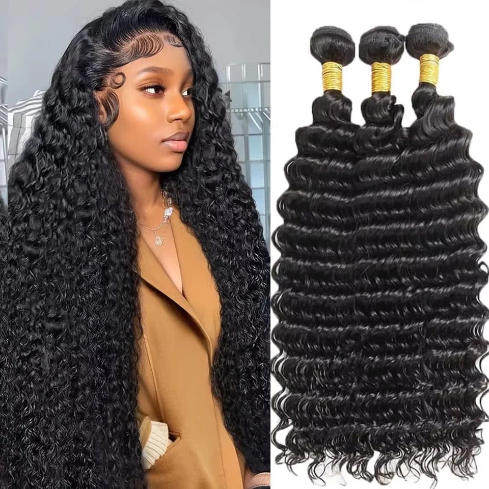 Vietnamese Hair Weave Bundles 32 Inch 100% Human Hair Bundles Curly Deep Wave Bundle Raw Extensions 1 3 4 Bundles for Women