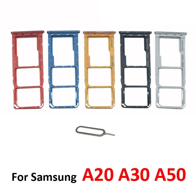 SIM Card Tray Slot For Samsung Galaxy A20 A30 A50 A205 A305 A505 Phone Micro SD Card Adapter Holder Accessories