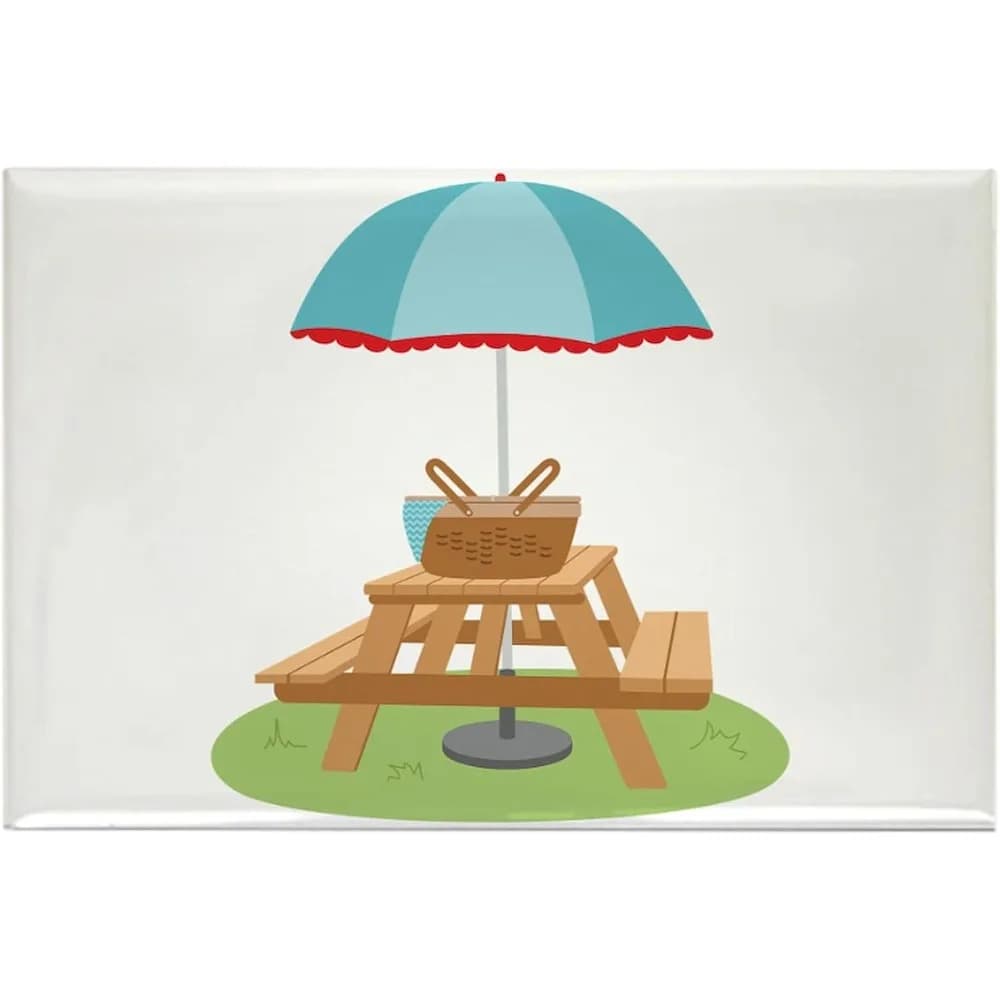 Picnic Table Umbrella Magnets Rectangle Magnet (100 Pack)