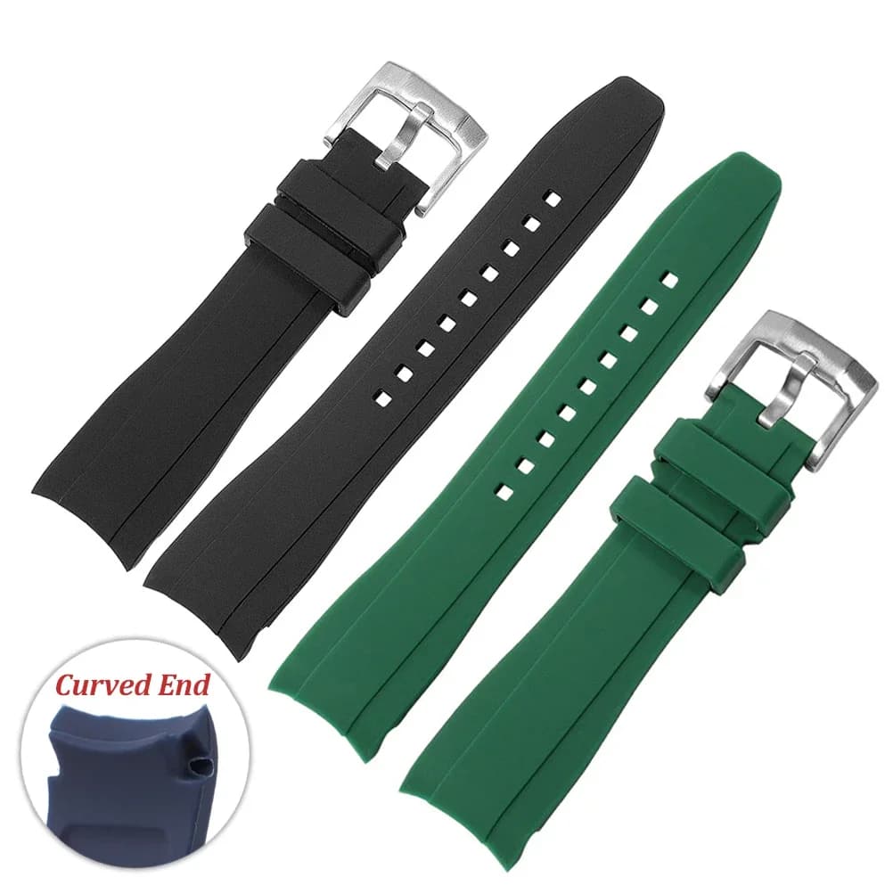 20mm 22mm Silicone Strap for Swatch Universal Curved End Arc Rubber Watch Band for Rolex Sport Waterproof Bracelet for Seiko