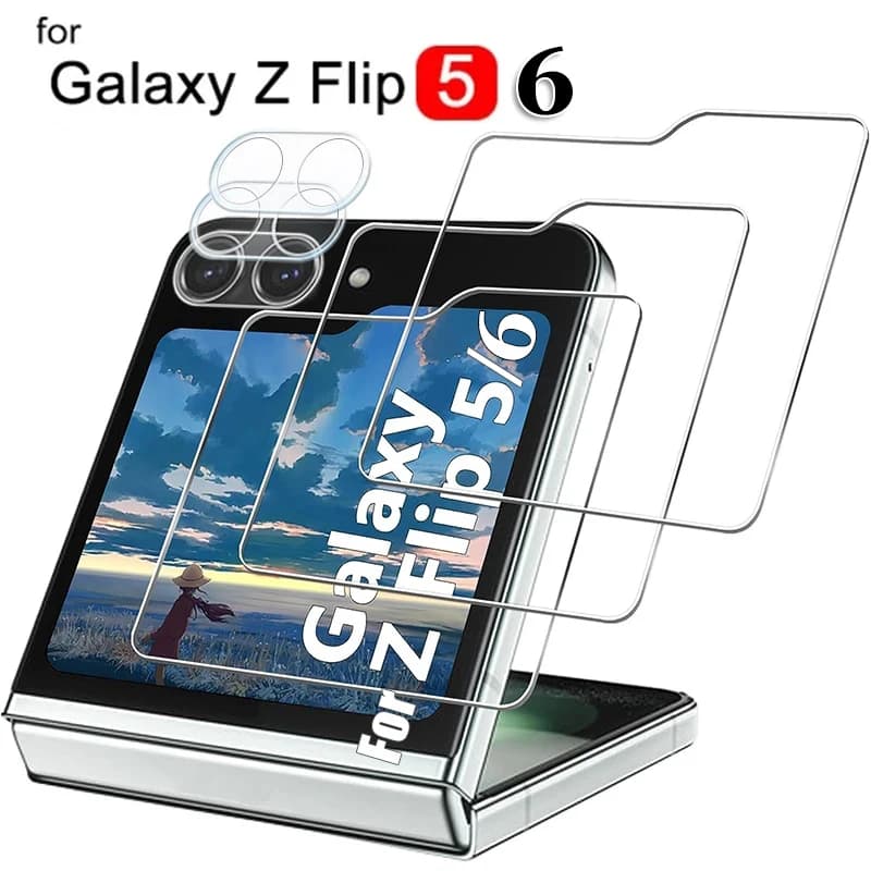 Temperd Glass for Samsung Galaxy Z Flip 6 5 5G Outer Screen Protector Camera Lens Anti-scratch Protective Film for Z Flip6 Flip5