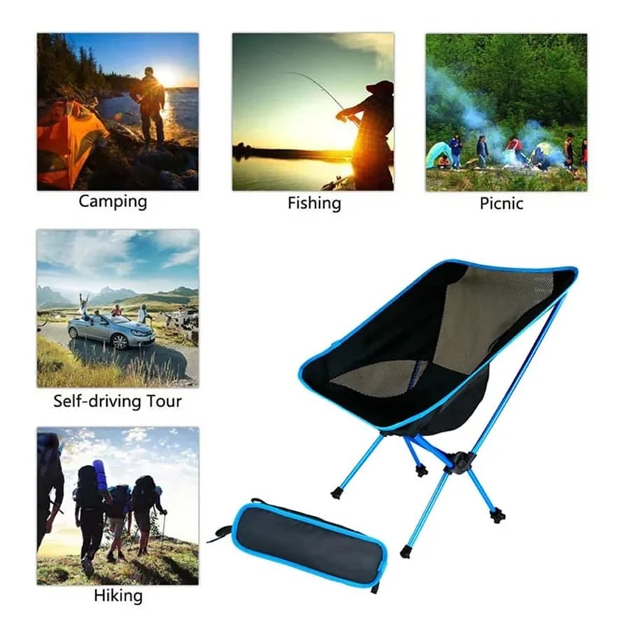 Folding Chair Ultralight Detachable Portable Lightweight Chair Folding Extended Seat Fishing Camping Home BBQ Garden Hiking