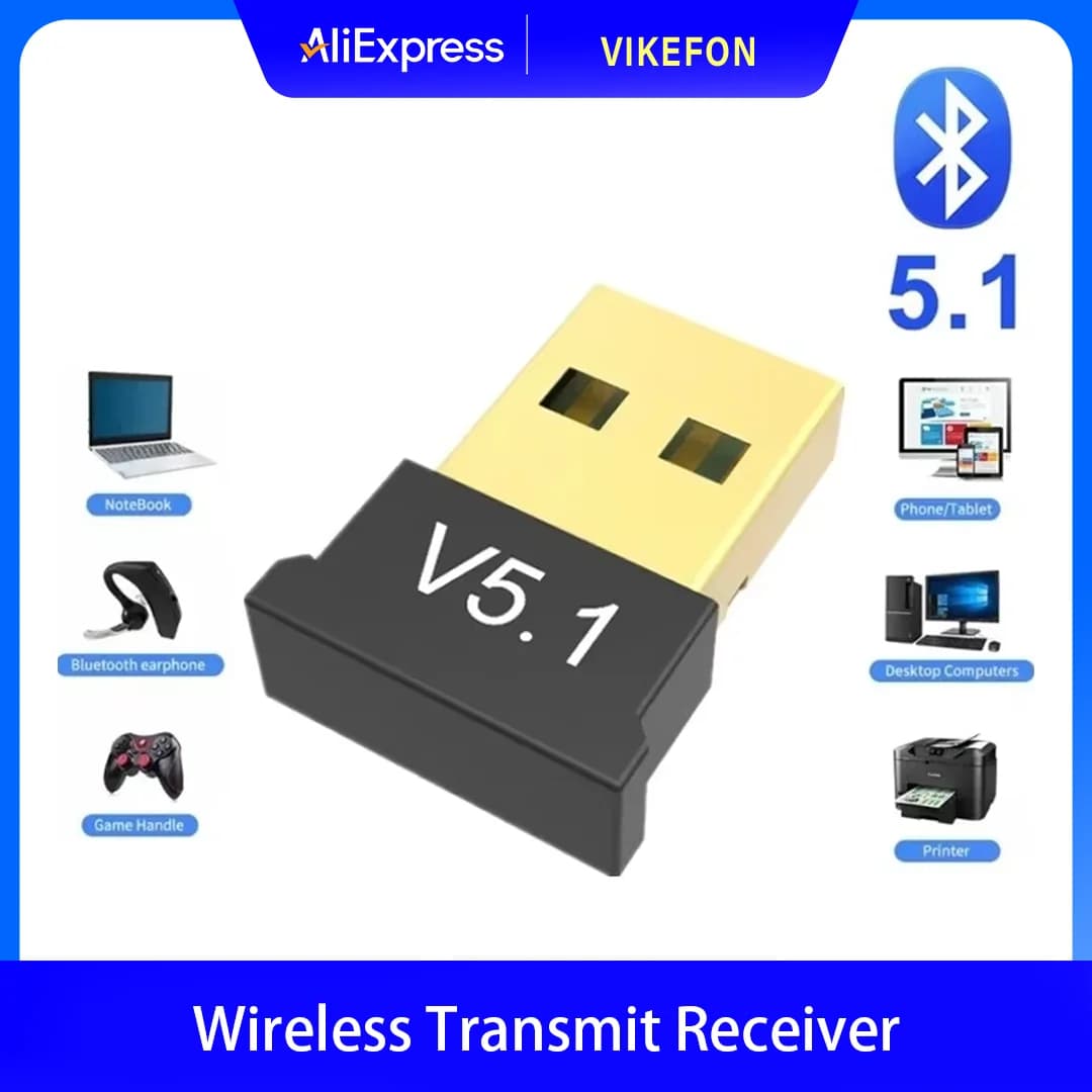 MINI USB Bluetooth 5.1 Dongle Adapter for PC Laptop Mouse Keyboard Tablet Phone Printer Game Speaker Wireless Transmit Receiver
