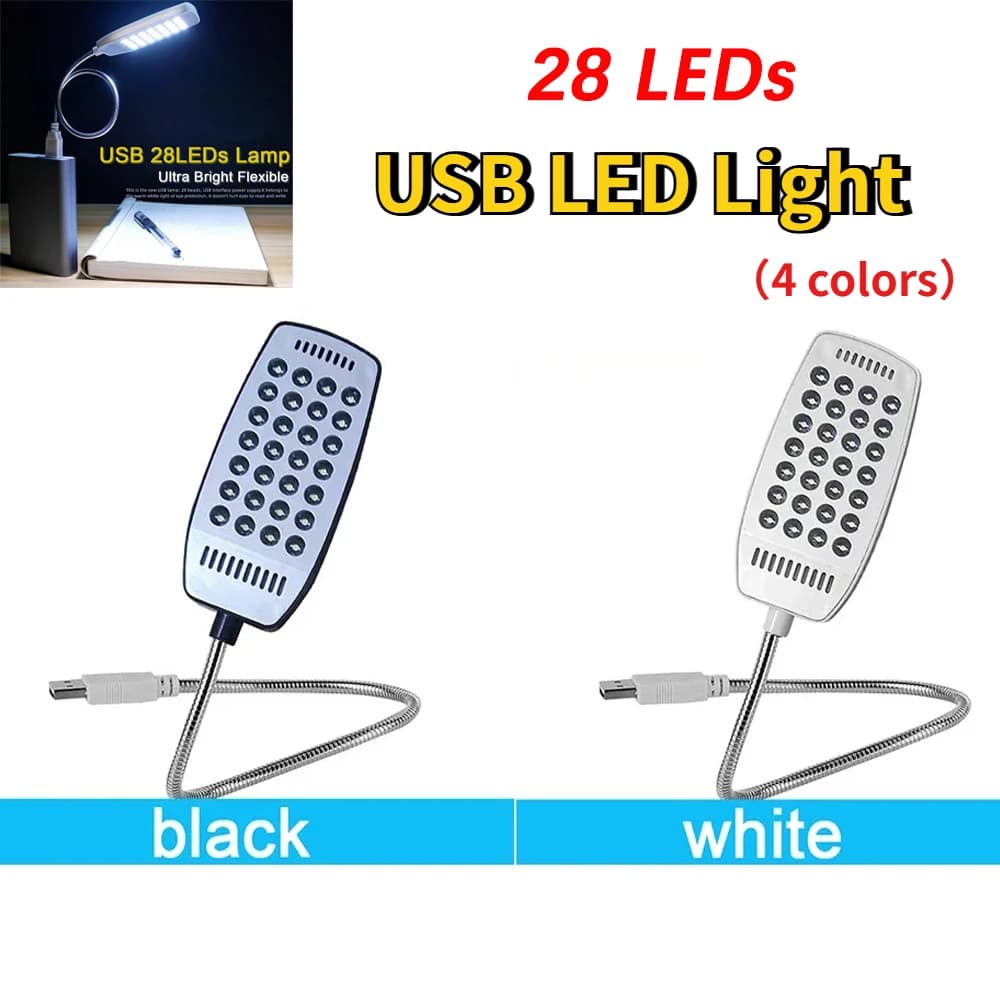 USB LED Light 28LEDs Flexible Eye Protection Reading Lamp , for Notebook Laptop PC Computer 4 Colors Furniture Essentials