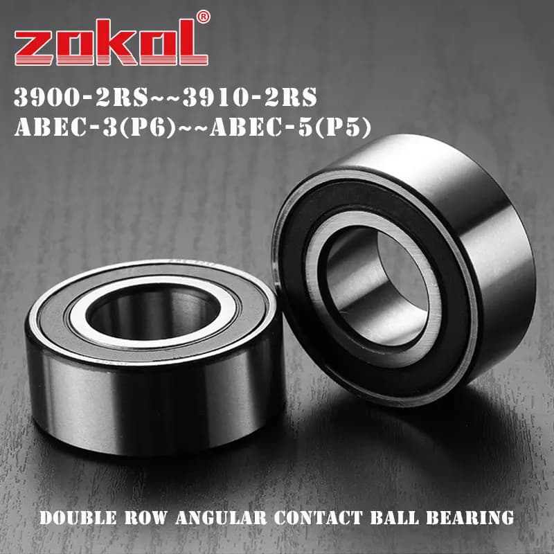 3900 3901 3902 3903 3904 3905 3906 3907 3908 3909 3910 A 2RS ABEC-3/5 P6 P5 Double Row Axial Angular Contact Ball Bearing ZOKOL