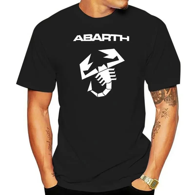Abarth scorpion logo T shirt 100% Cotton Tops Tees T-shirt Italy Fashion Casual classic clothes short Tees Men