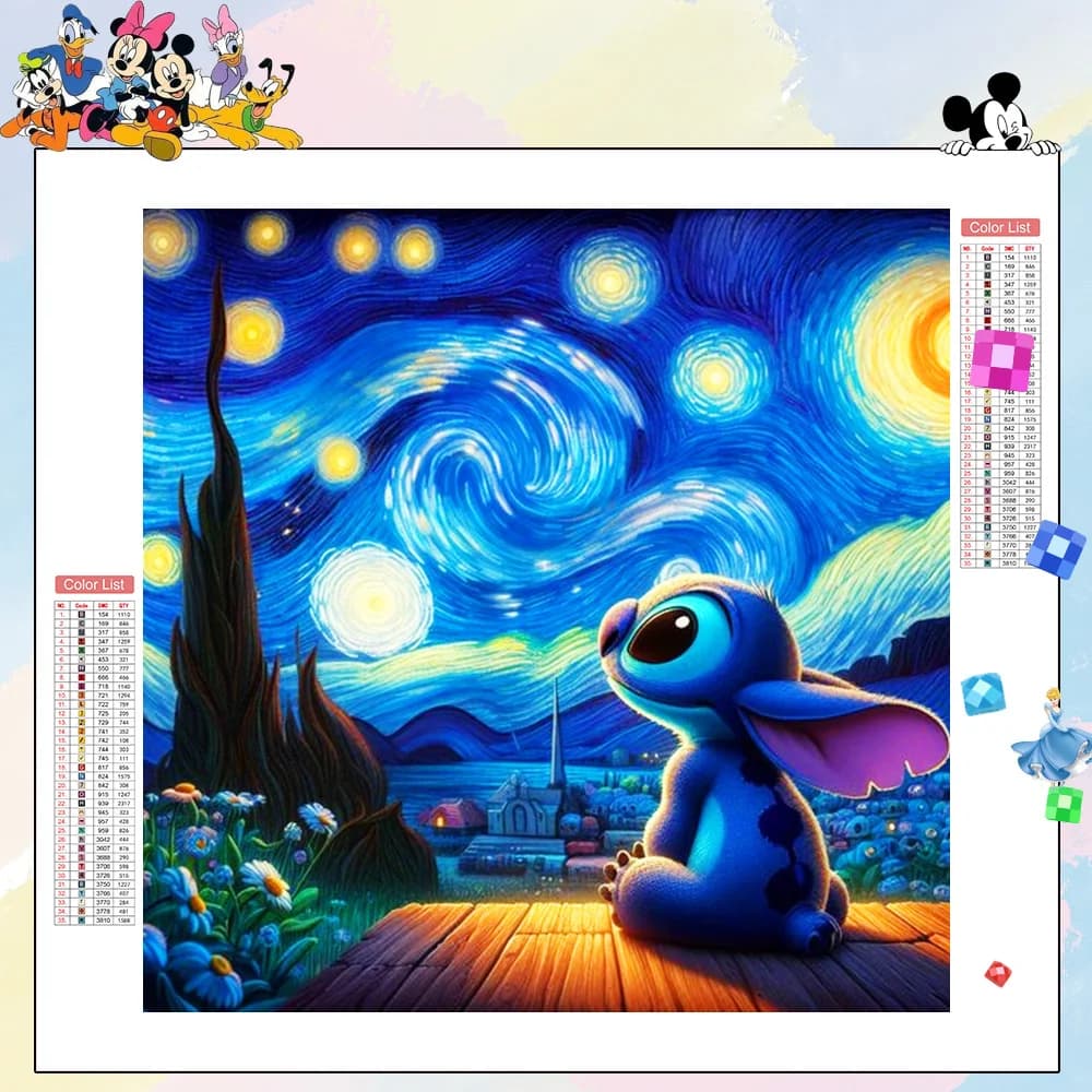 Disney Diamond Painting Cartoon Stitch Diamond Mosaic Landscape Craft Kit Handmade Gift Home Decoration