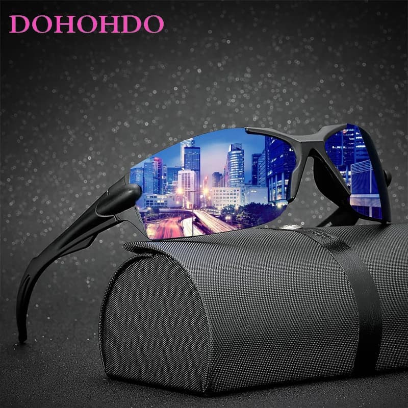 DOHOHDO Men Women Classic Retro Rimless Polarized Sunglasses Lighter Design Rectangular Frame 100% UV Protection Gafas Shades