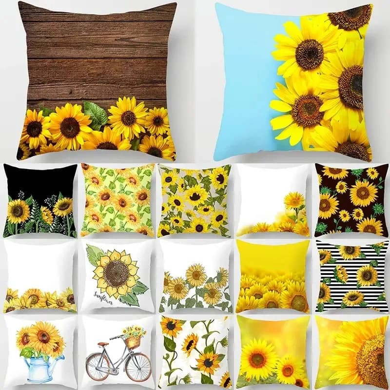 Sunflower Decorative Pillowcase Living Room Office Home Pillowcase Car Ornaments