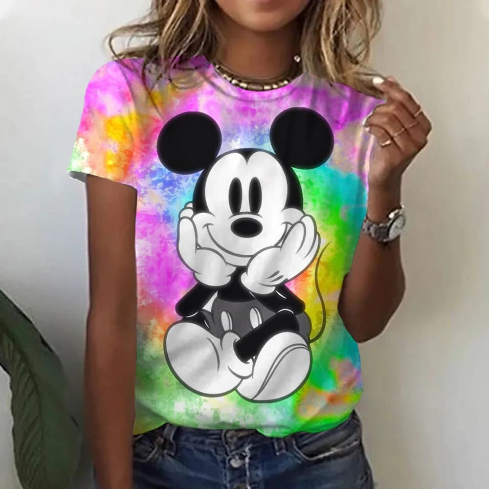 2025 Anime Disney Women T-shirt Y2k Kawaii Summer T Shirt Nurse Graphic Streetwear Korean Fashion Mickey Mouse Cute Clothing Top