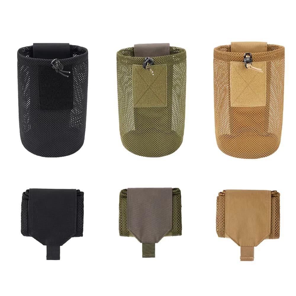 DIZETION Hunting Bag Micro Folding Compact Dump Pouch Mini Foldable Mesh Bag EDC Utility Storage Outdoor Sport Camping Hiking