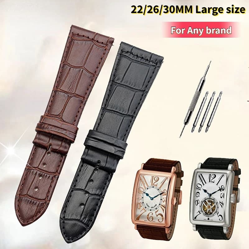30-22mm 26-20mm 22-18mm Large size For FM6000H 6002H watch strap wrist band Quick release cowhide watchband Men women bracelet
