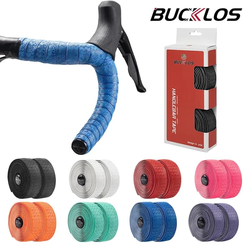 BUCKLOS Road Bike Handlebar Tapes PU Shock Bicycle Handle Bar Tape Road Bike Tapes Anti-Slip Anti-Vibration Wrap Belts Bartape