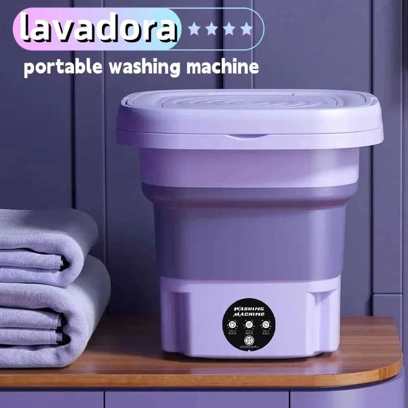 Mini Folding Portable Washing Machine 8L Socks Underwear Panties Retractable Automatic Washing Machine Travel Home Bra Washer