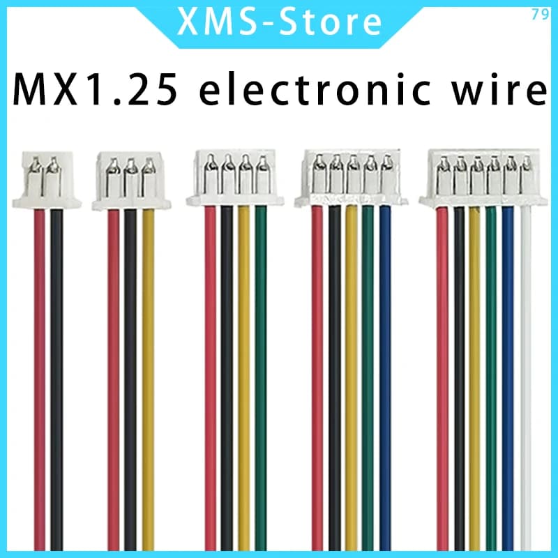 10PCS JST MX1.25 MX 1.25mm Wire Cable Connector 2/3/4/5/6/7/8/9/10/12 Pin 1.25MM Pitch Plug 10CM/20cm/30CM Wire Length 28AWG
