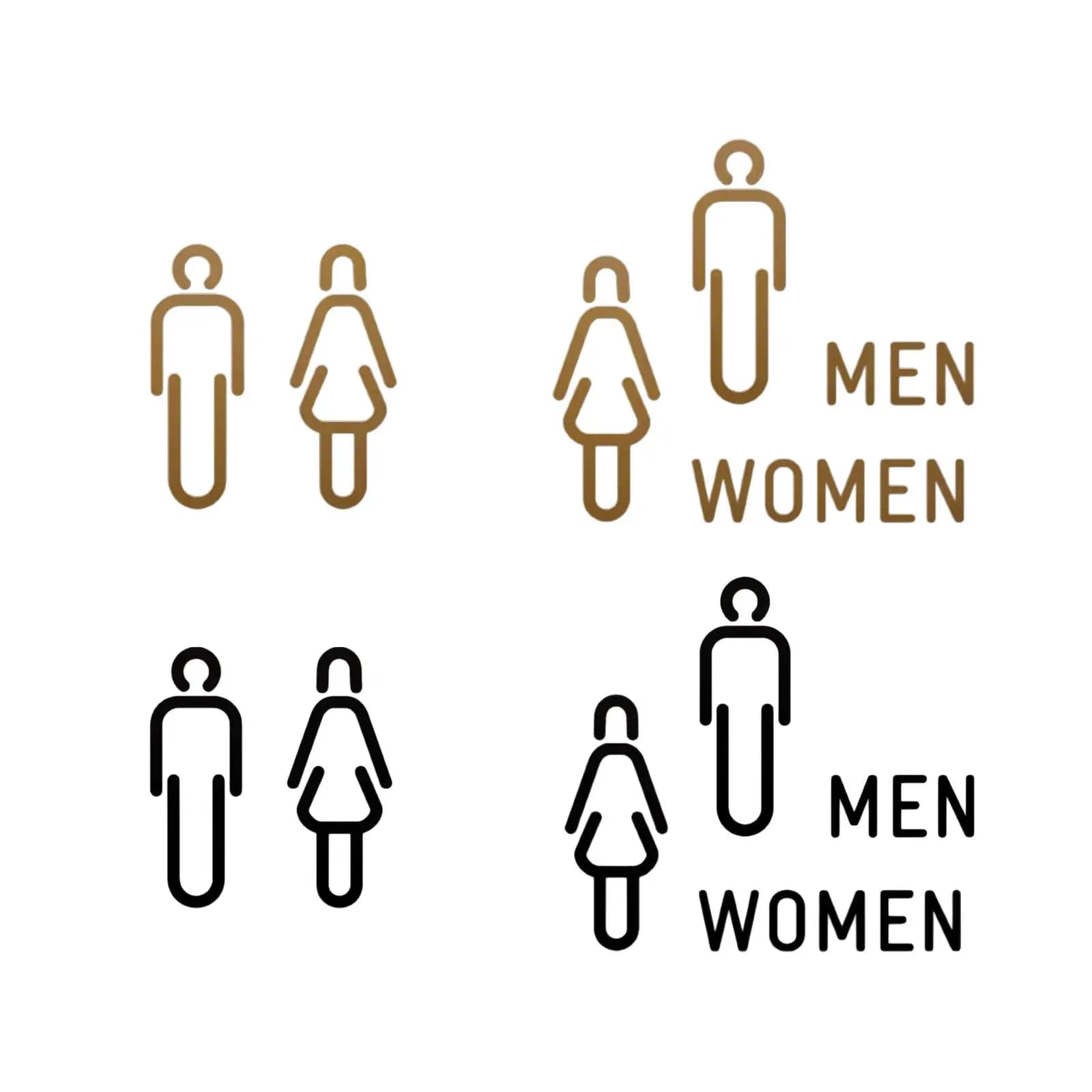 Man and Woman Toilet Sign WC Stickers Restroom Sign Toilet Symbol Sign for Shop