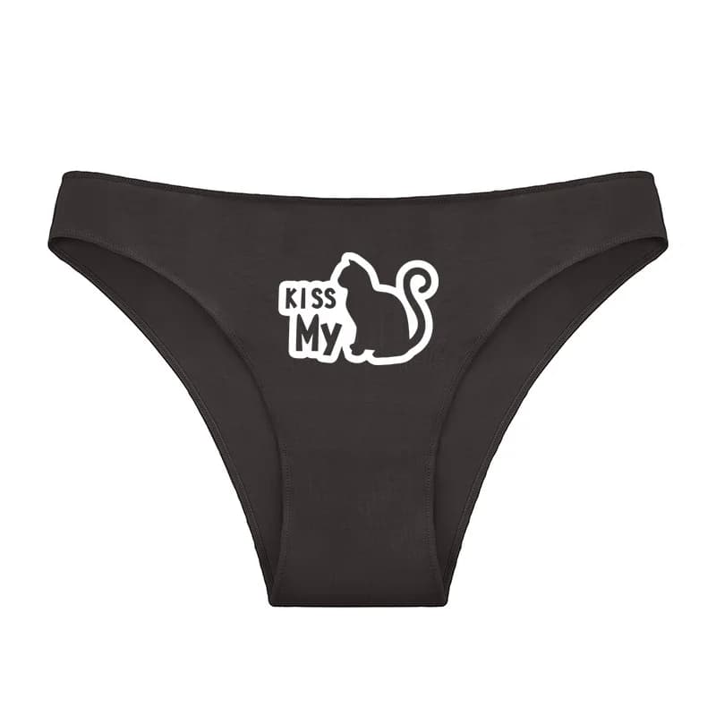 Sexy Lingerie New Cotton Underwear for Women Kiss My Cat Personalized Panties Girls Underpants Cotton Panties Women's Underwear