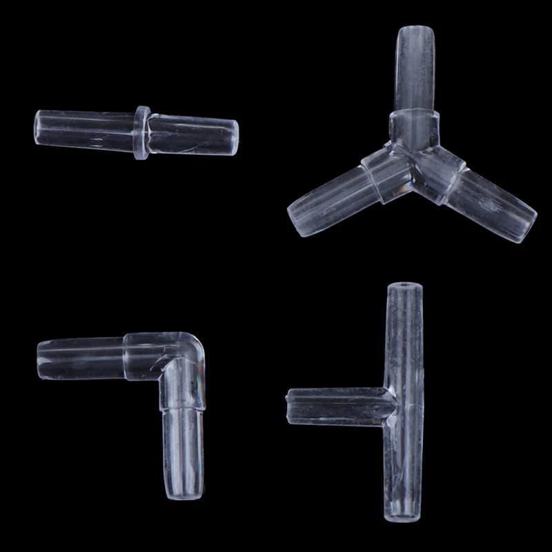 10Pcs 2Way/3Way Clear Aquarium Oxygen pipe joint Tube Connector Air Valves Fitting Fish Tank